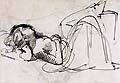 CHERUBINO CORNIENTI, Female Figure Laying on her back, pen
